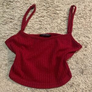 SHEIN xs burgundy basic cropped tank